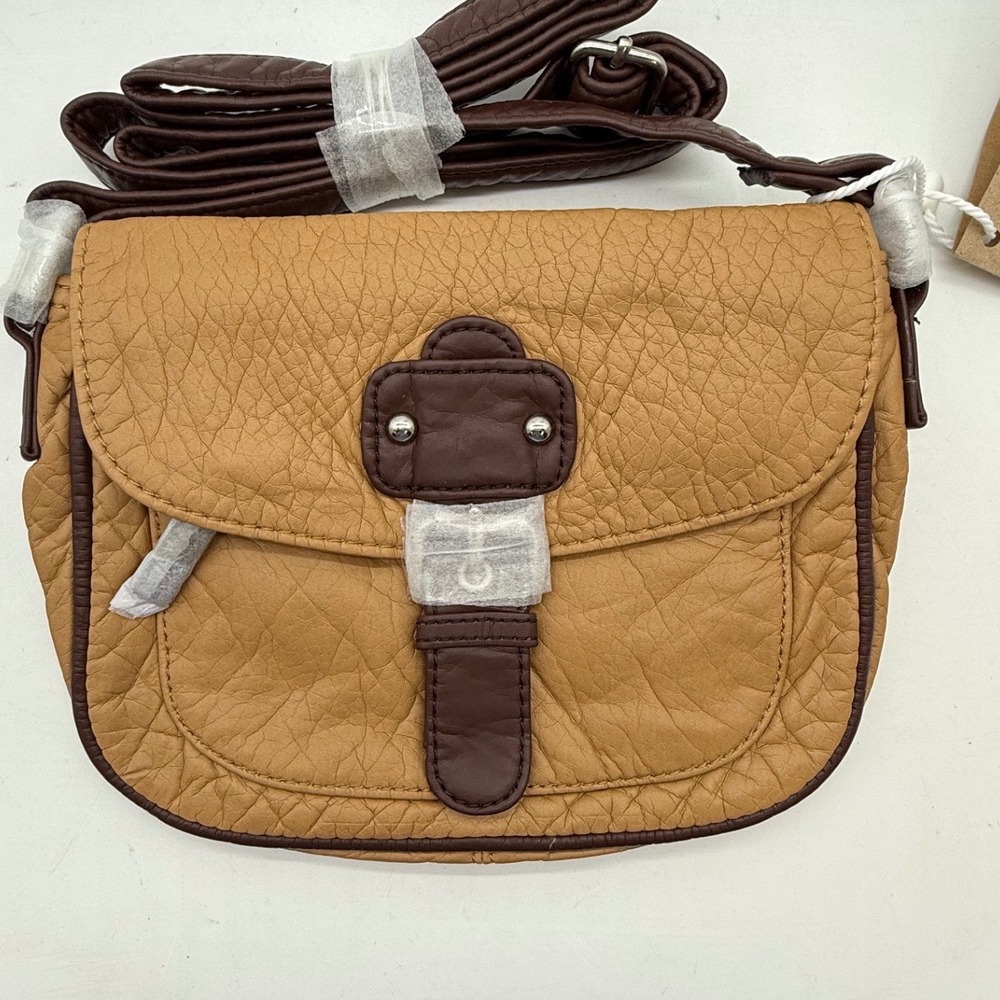 Ampere Creations Tan Faux‎ Leather Crossbody Bag super soft. Adjustable strap